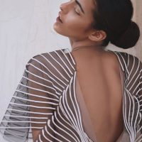 Mini dress with batwing sleeve - Image 2